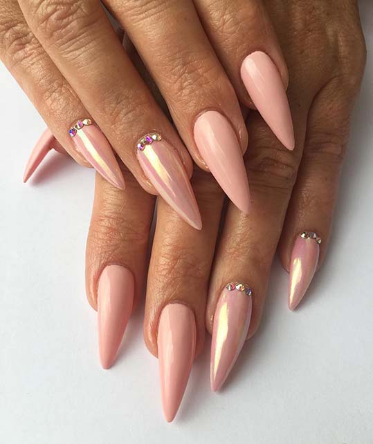 Elegant Pointy Metallic Nails