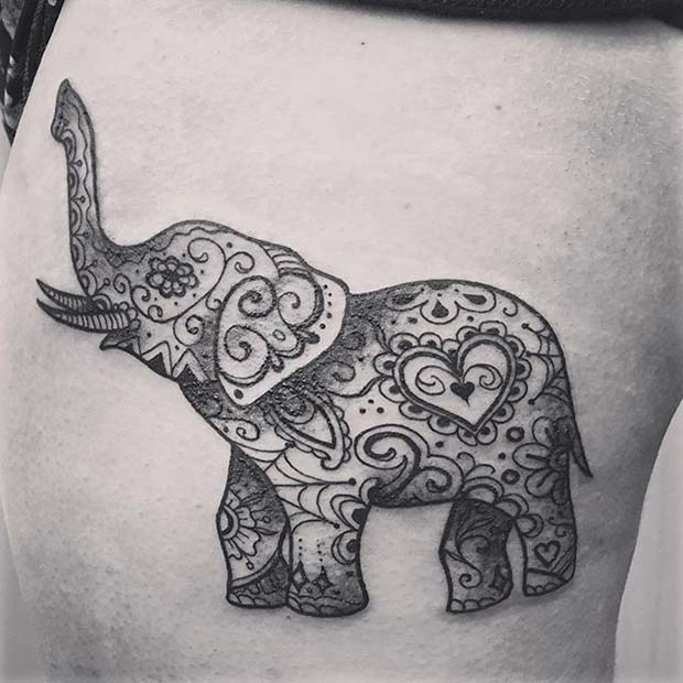 51 Cute and Impressive Elephant Tattoo Ideas | Elephant tattoo design,  Indian elephant tattoo, Tattoos for guys
