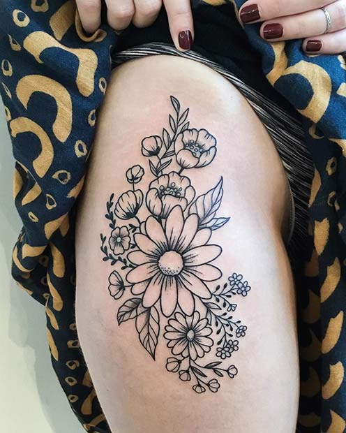 30 Beautiful Flower Tattoo Ideas  Small Flower Bicep Tattoo I Take You   Wedding Readings  Wedding Ideas  Wedding Dresses  Wedding Theme