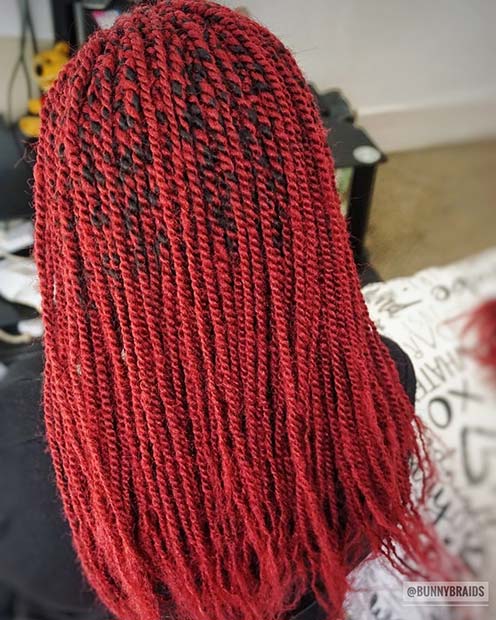 Red Twists for Summer Protective Styles for Black Women