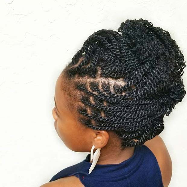 Small Marley Twist Updo for Summer Protective Styles for Black Women