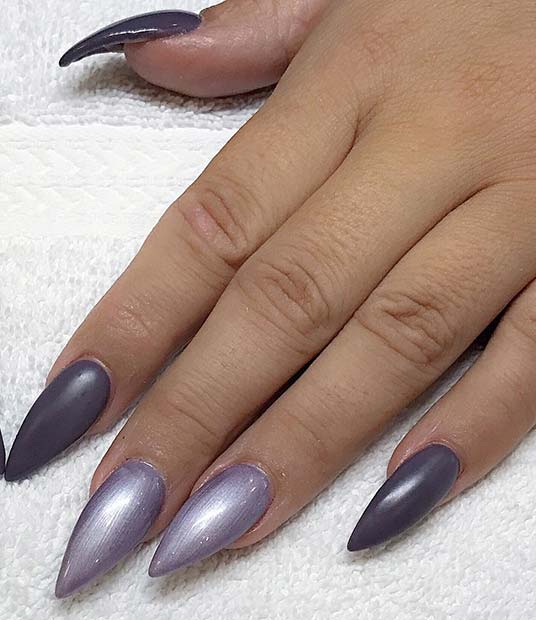 Simple Pointy Nail Design for Fall and Winter