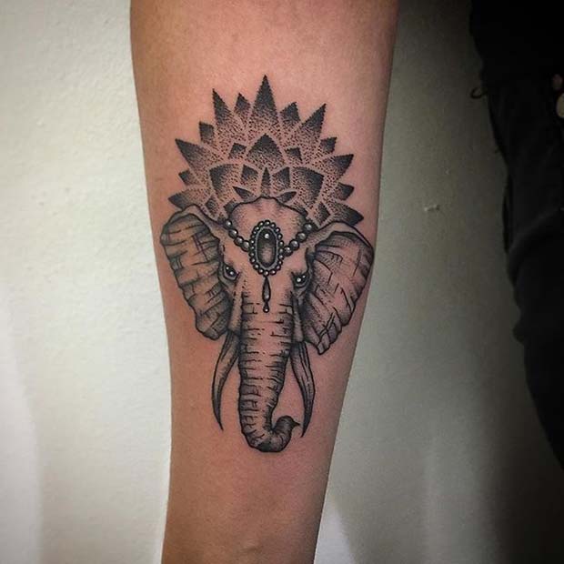 Elephant Mandala Tattoo for Elephant Tattoo Ideas