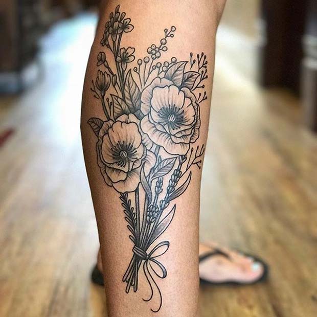 Small Bouquet Of Flowers Tattoo