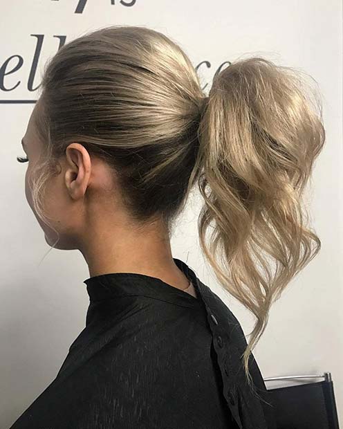 Pretty Textured Ponytail for Elegant Ponytail Hairstyles 