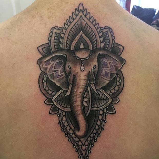 Back Elephant Tattoo by Bang Bang