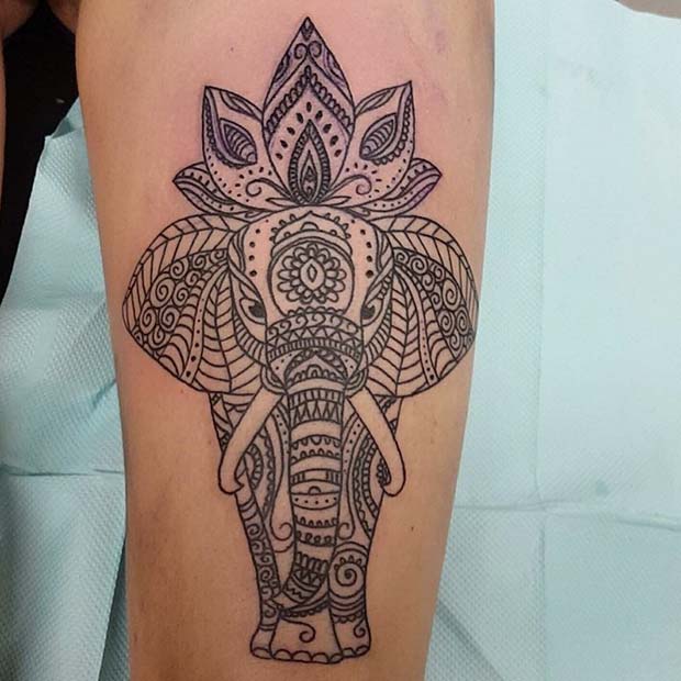 Statement Elephant Leg Tattoo for Elephant Tattoo Ideas