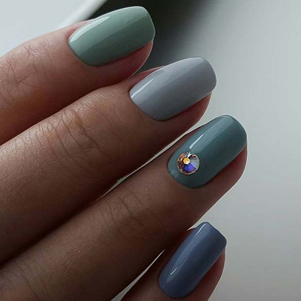 Different Shades of Blue for Elegant Nail Designs for Short Nails