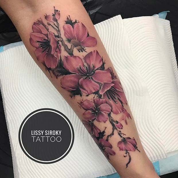 Cherry Blossom Tattoo for Flower Tattoo Ideas for Women 