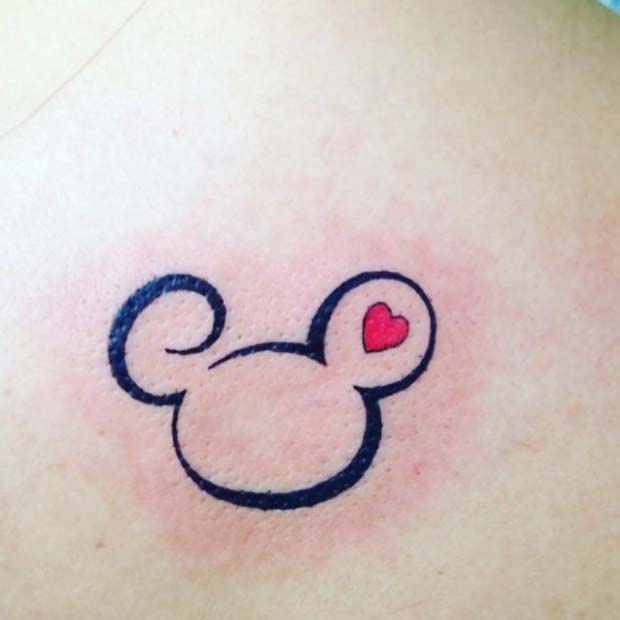 Small Mickey Mouse Outline for Small Disney Tattoo Ideas