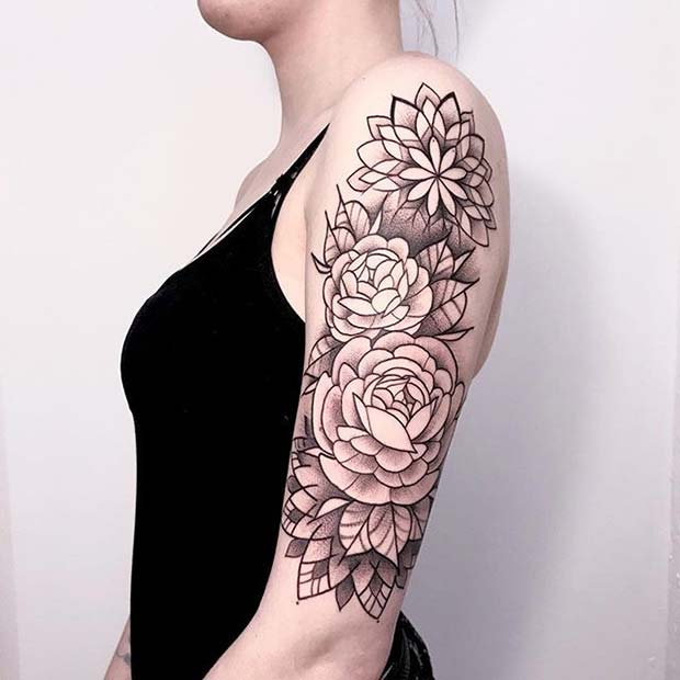 flower tattoo half sleeve designs