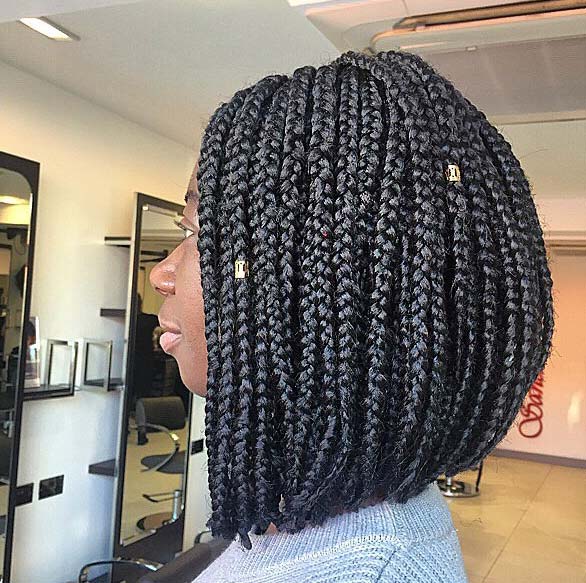 Long at the Front, Shorter at the Back for Braided Bobs for Black Women 
