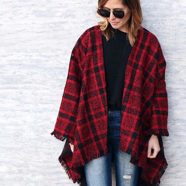 Poncho Shawl for Cute Fall 2017 Outfit Ideas