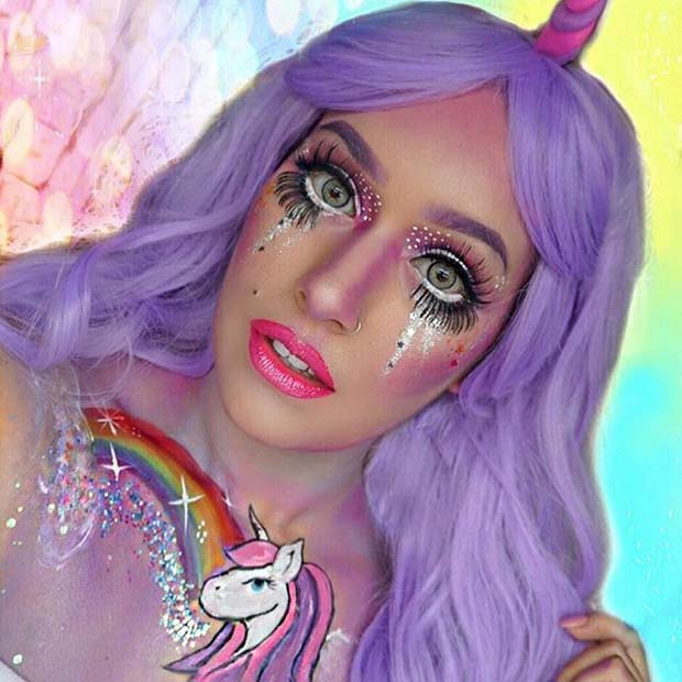 Mystical Unicorn for Cute Halloween Makeup Ideas 