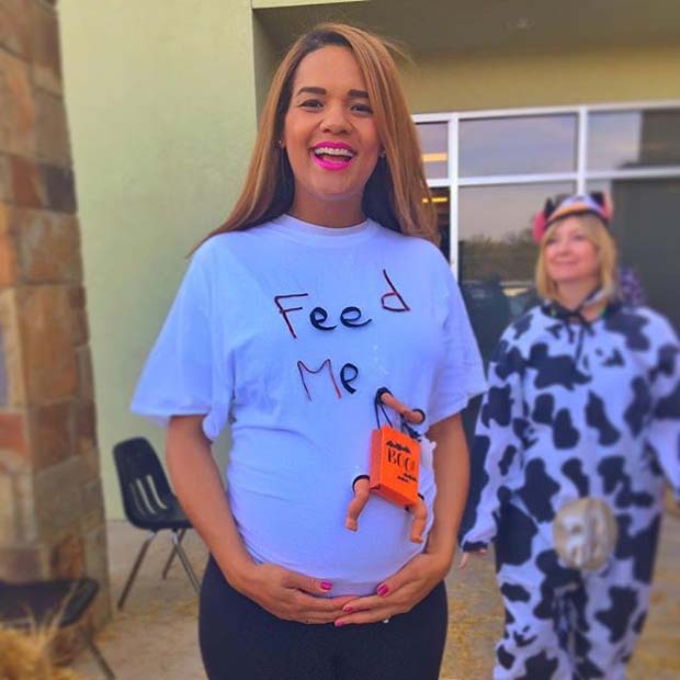 Feed Me Costume for Halloween Costumes for Pregnant Women