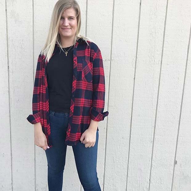jeans and flannel outfit