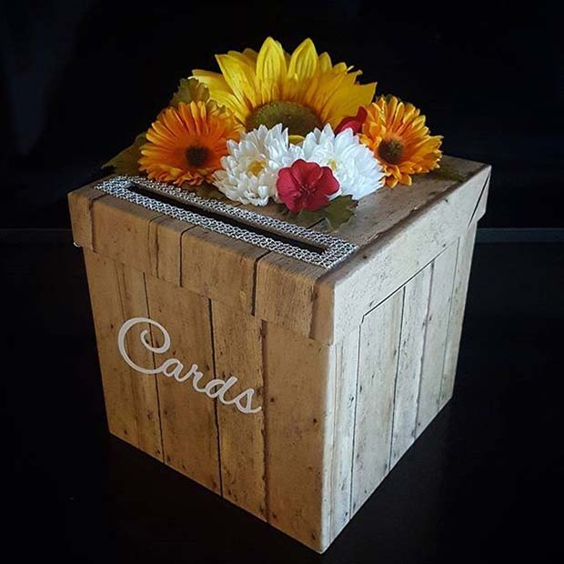 Fall Floral Card Box for Fall Wedding Ideas 