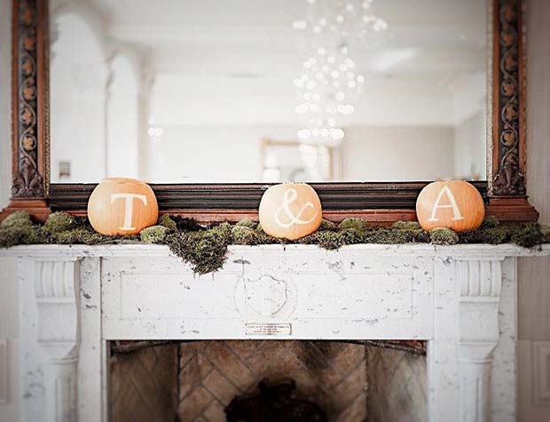 Initialed Pumpkins for Fall Wedding Ideas 