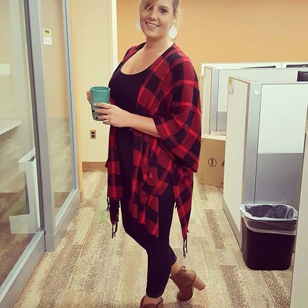 Flannel Poncho for Flannel Outfit Ideas for Fall