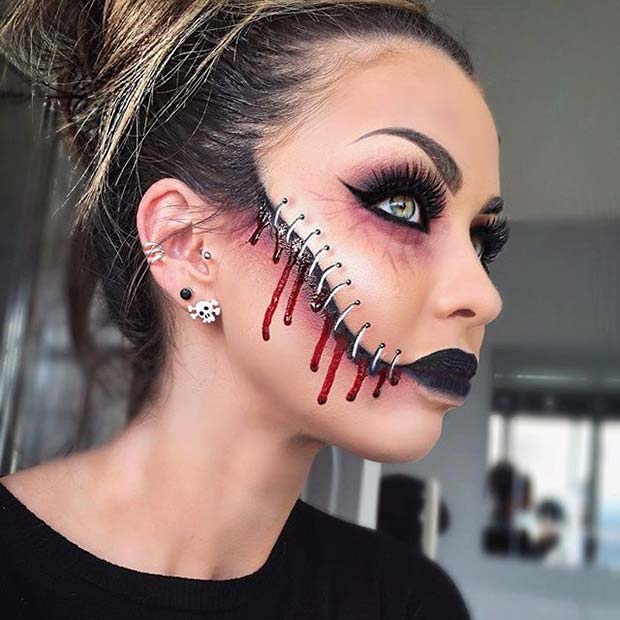 Stitches Makeup Idea Creepy Halloween Makeup Ideas 