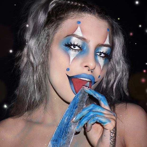 Scary Clown for Creepy Halloween Makeup Ideas 