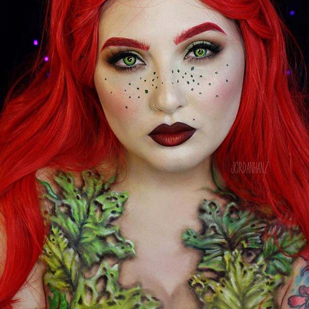 Pretty Poison Ivy for Cute Halloween Makeup Ideas 