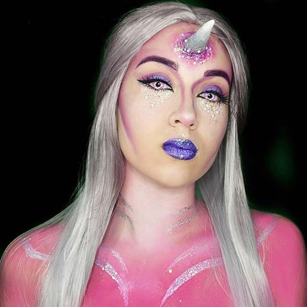 Creative Unicorn Makeup for Creative DIY Halloween Makeup Ideas