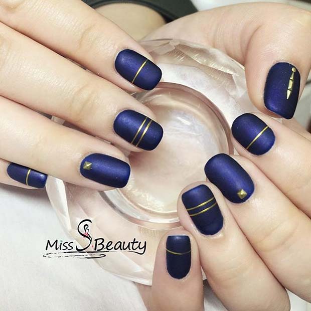 matte navy blue nail polish