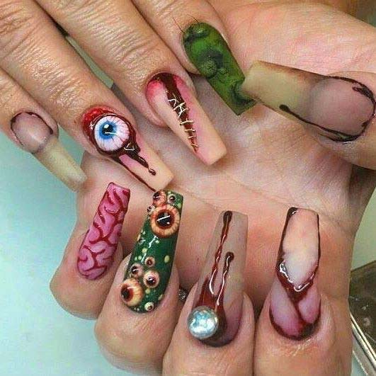 21 Creepy And Creative Halloween Nail Designs Stayglam