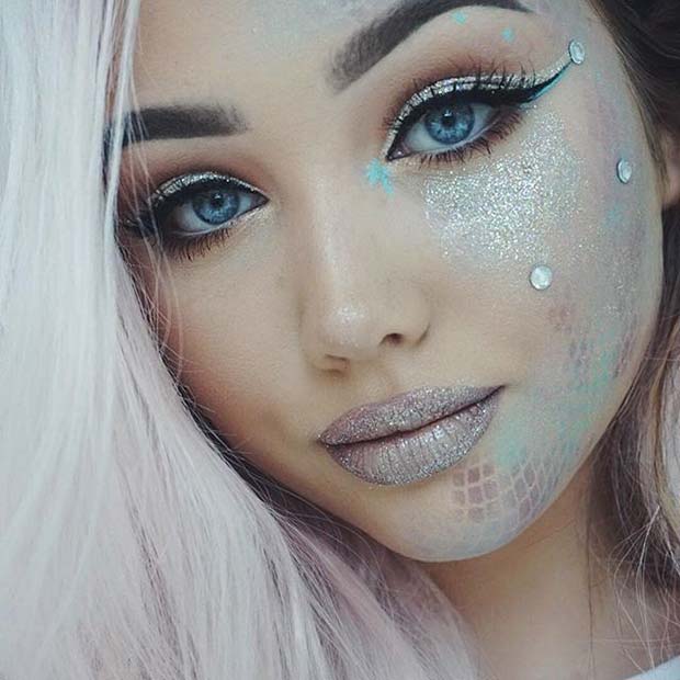 Magical Mermaid Makeup for Cute Halloween Makeup Ideas 