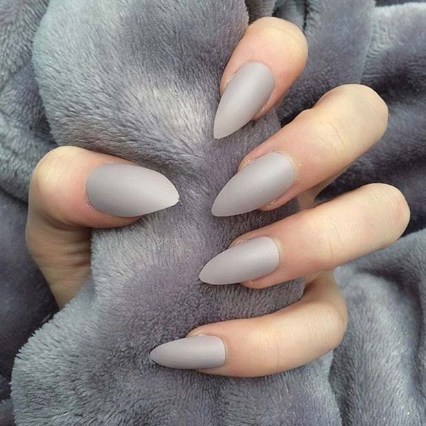 Chic Grey Matte Nails for Matte Nail Designs for Fall 