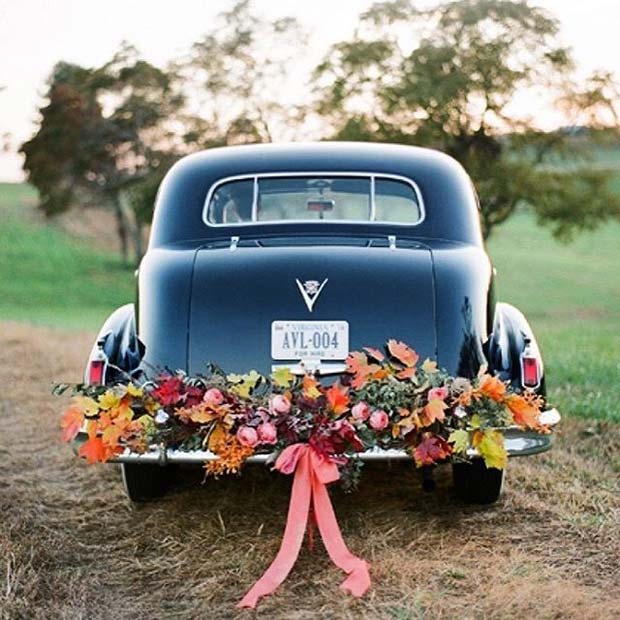 Fall Floral Wedding Car for Fall Wedding Ideas 