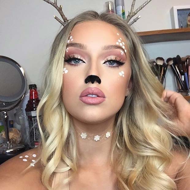 Cute Deer Makeup for Cute Halloween Makeup Ideas 