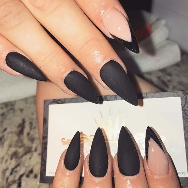 Trendy Black Matte Nails for Matte Nail Designs for Fall 