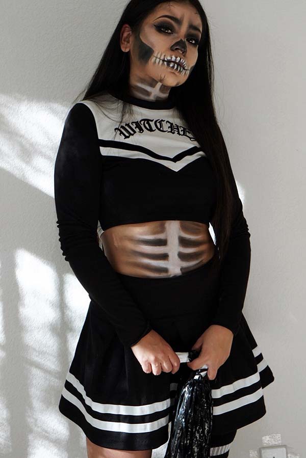 Skeleton Cheerleader Halloween Costume