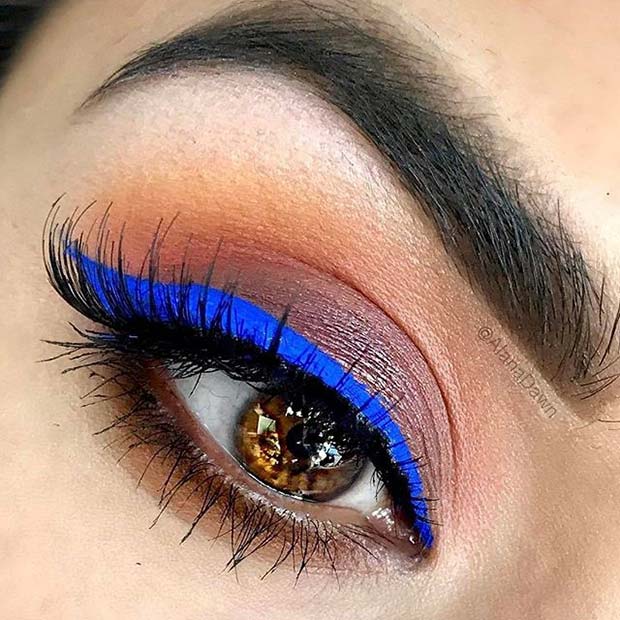 Bold Blue Liner for Fall Makeup Looks