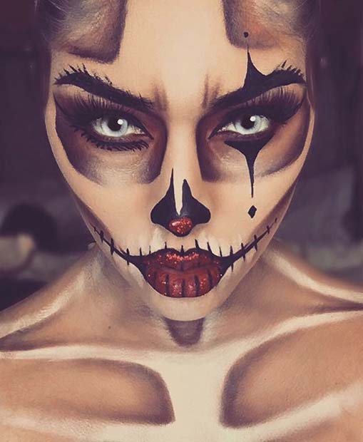 Skeleton Clown Makeup for Skeleton Makeup Ideas for Halloween