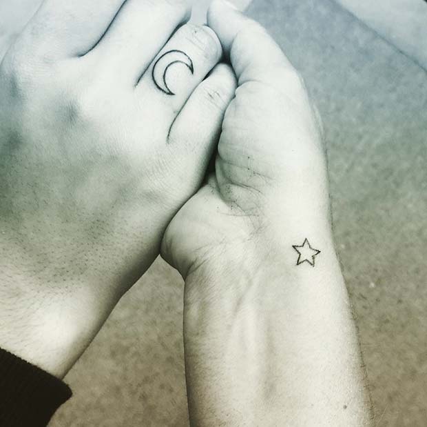 Moon and Star Tattoos for Popular Mother Daughter Tattoos