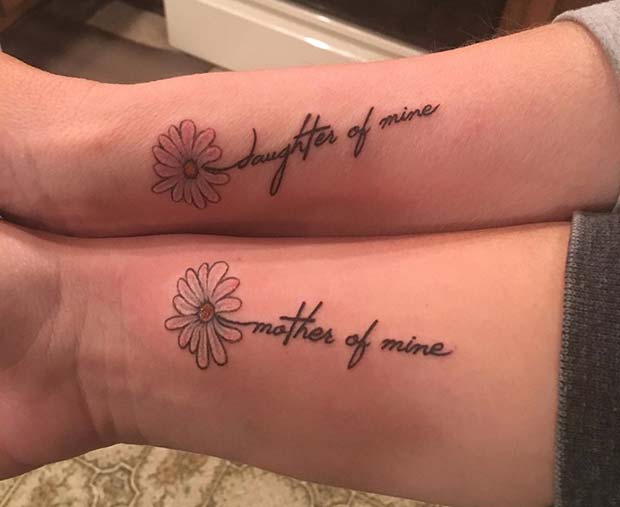Mother of Mine, Daughter of Mine Tattoos for Popular Mother Daughter Tattoos