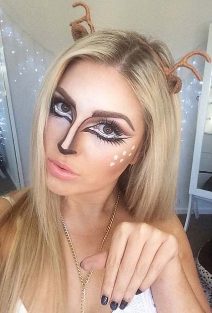 Cute Deer Makeup for Pretty Halloween Makeup Ideas