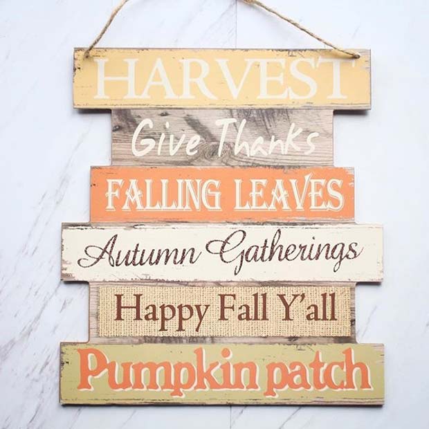 Decorative Fall Sign for Fall Home Decor Ideas