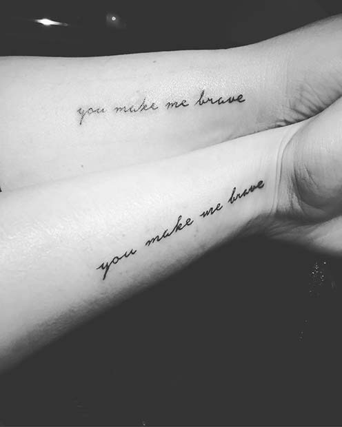 Matching Quote Tattoos for Popular Mother Daughter Tattoos