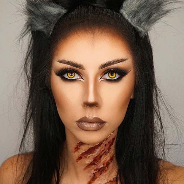 Wolf Halloween Makeup for Pretty Halloween Makeup Ideas