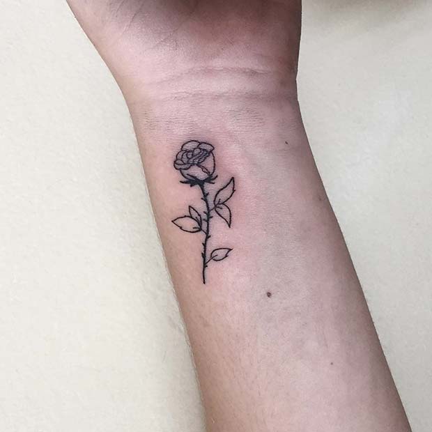 Chic Rose Tattoo for Tiny Tattoo Ideas