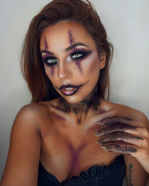 Scary Clown Makeup for Easy, Last-Minute Halloween Makeup Looks