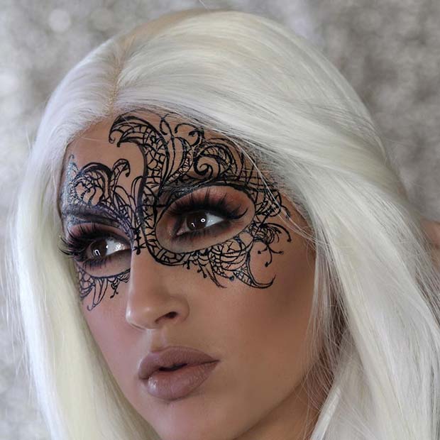 Masquerade Mask for Pretty Halloween Makeup Ideas