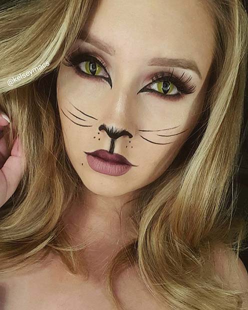 Stunning Cat Makeup for Pretty Halloween Makeup Ideas