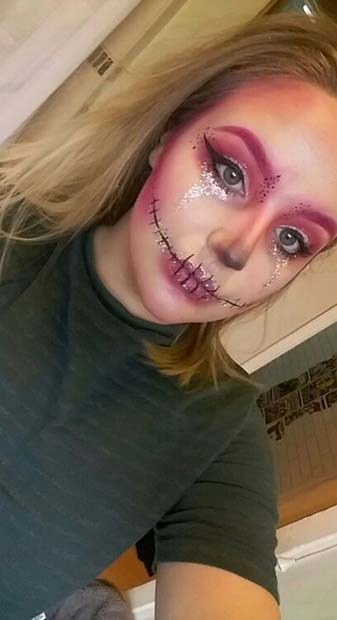Pink Skeleton for Pretty Halloween Makeup Ideas