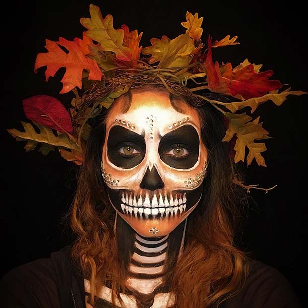 Fall Skeleton Makeup for Skeleton Makeup Ideas for Halloween