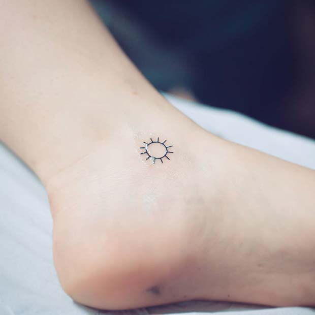 Cute Sun Tattoo for Tiny Tattoo Ideas